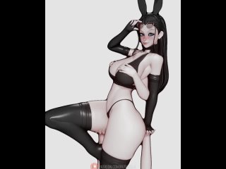 nico robin - 1/2; gif; animation; with clothes; bunny girl; 3d sex porno hentai; (by @rushzilla) [one piece]